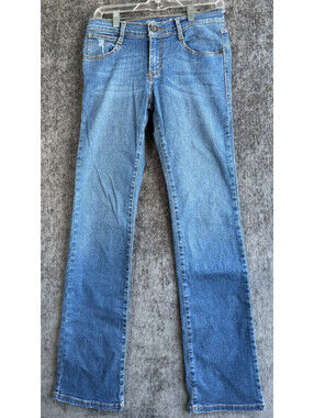 Wrangler Western Jeans Womens 9 Blue Denim Longhorn Steer Skull Pocket Bootcut